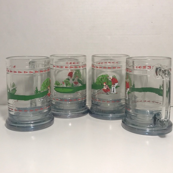 Set of 4 NWOT Vtg Crystal Princess House Gulf Mugs - Picture 2 of 8